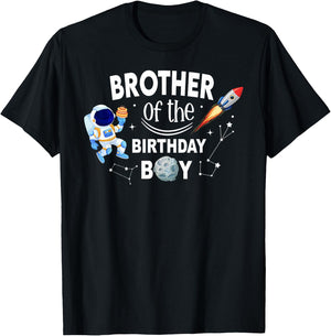 Brother of The Birthday Boy Space Astronaut Birthday Family T-Shirt - T-Shirt | Black