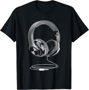 Cool Headphones Design Women DJ Music Artist Lover T-Shirt - T-Shirt | Black