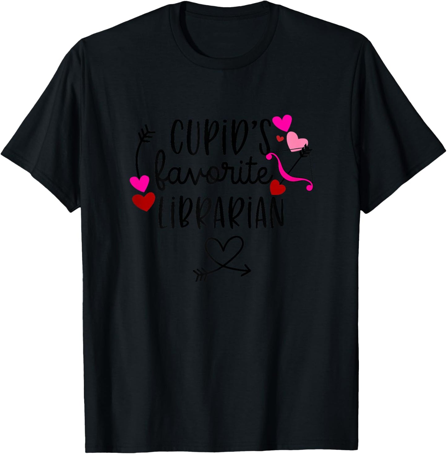 Library Teacher Valentines Day Librarian Funny Sayings T-Shirt - T-Shirt | Black