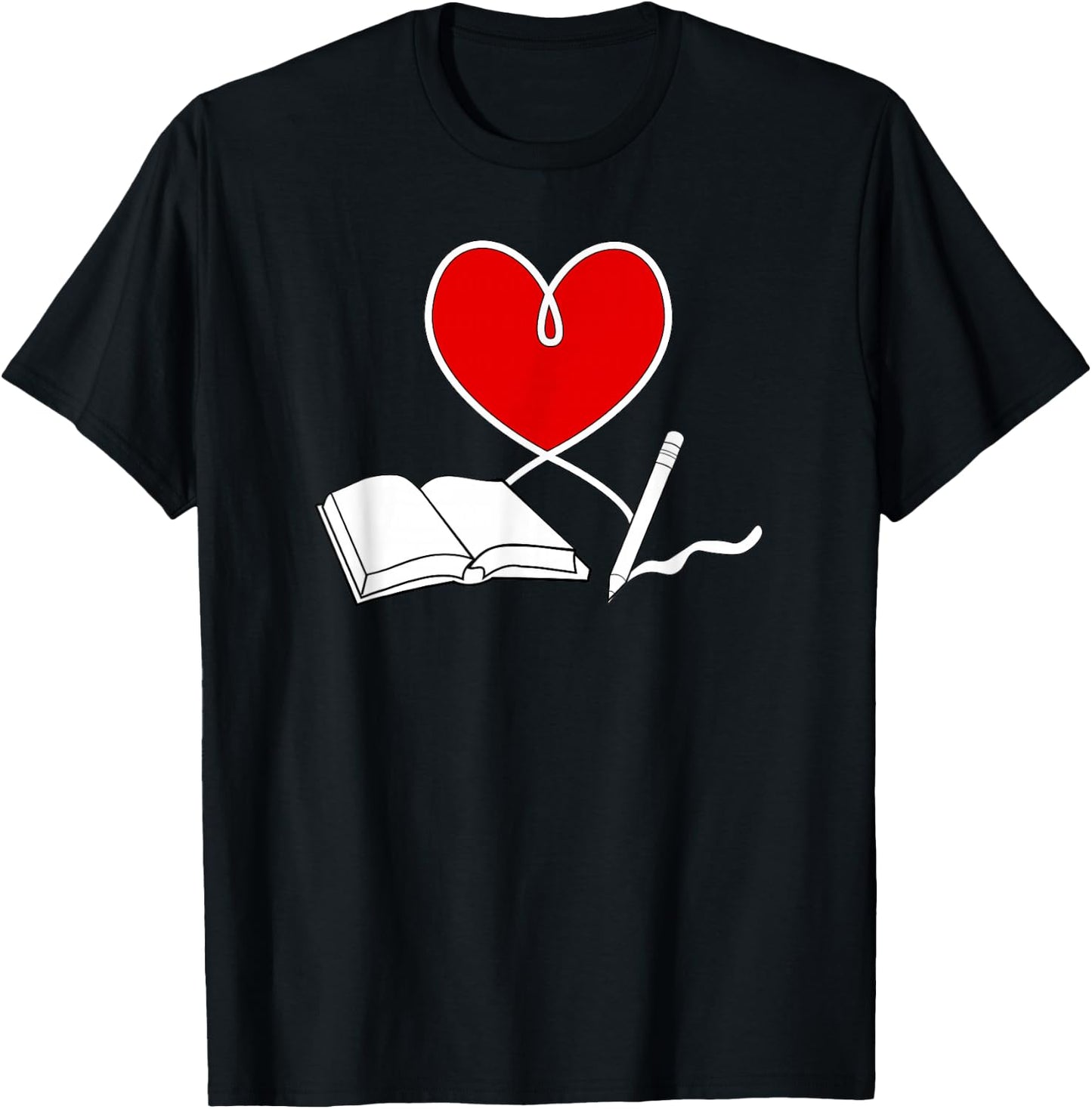 Valentines Day Author Writers Book Lover Writers and Authors T-Shirt - T-Shirt | Black
