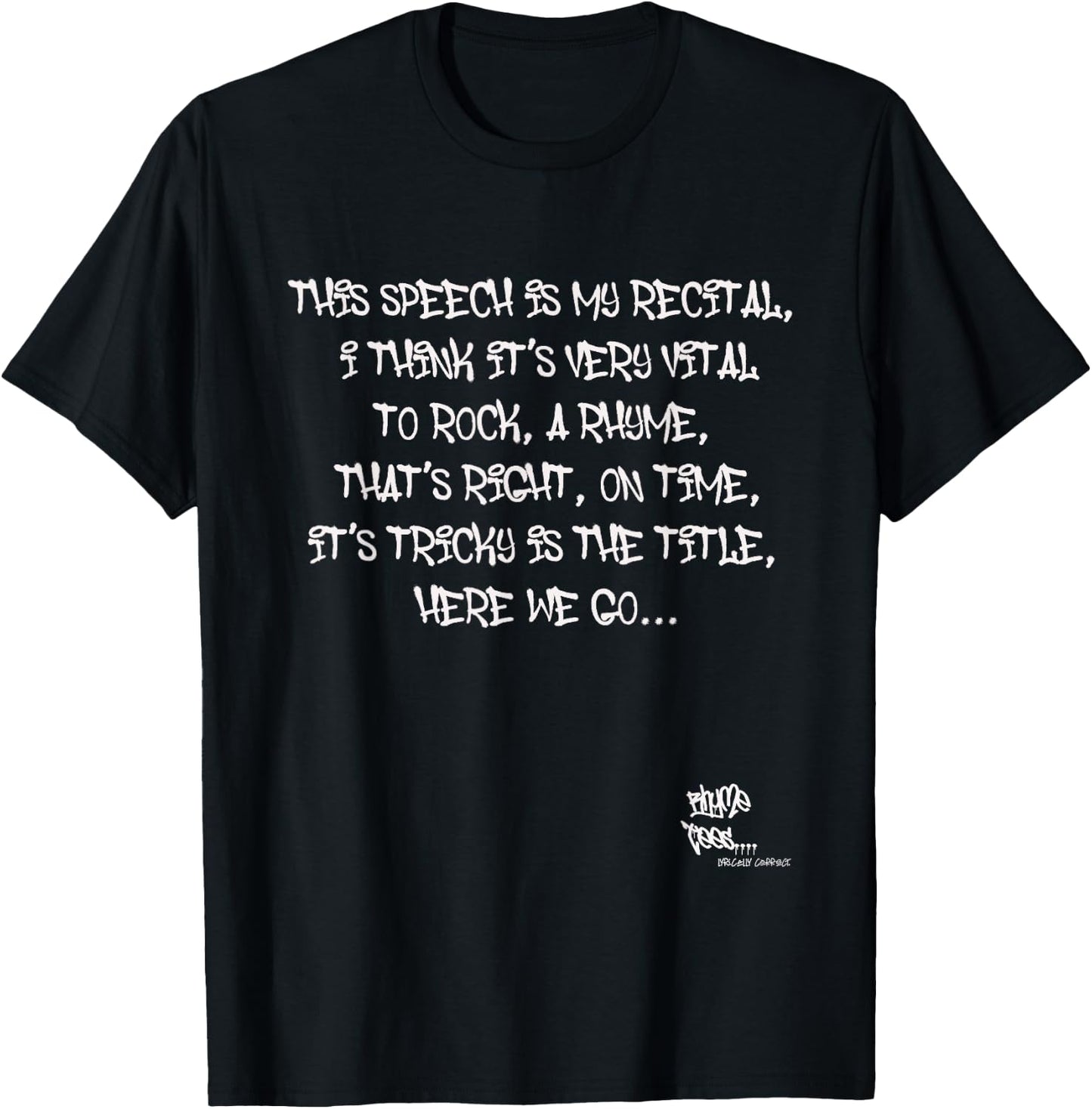 Old School Rap Hip HOP Merch It's Tricky Quote 80's DMC T-Shirt - T-Shirt | Black