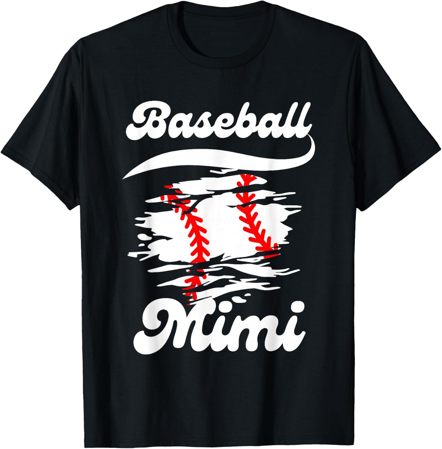 Baseball Mimi Women Family Matching Mimi Baseball Mother T-Shirt - T-Shirt | Black