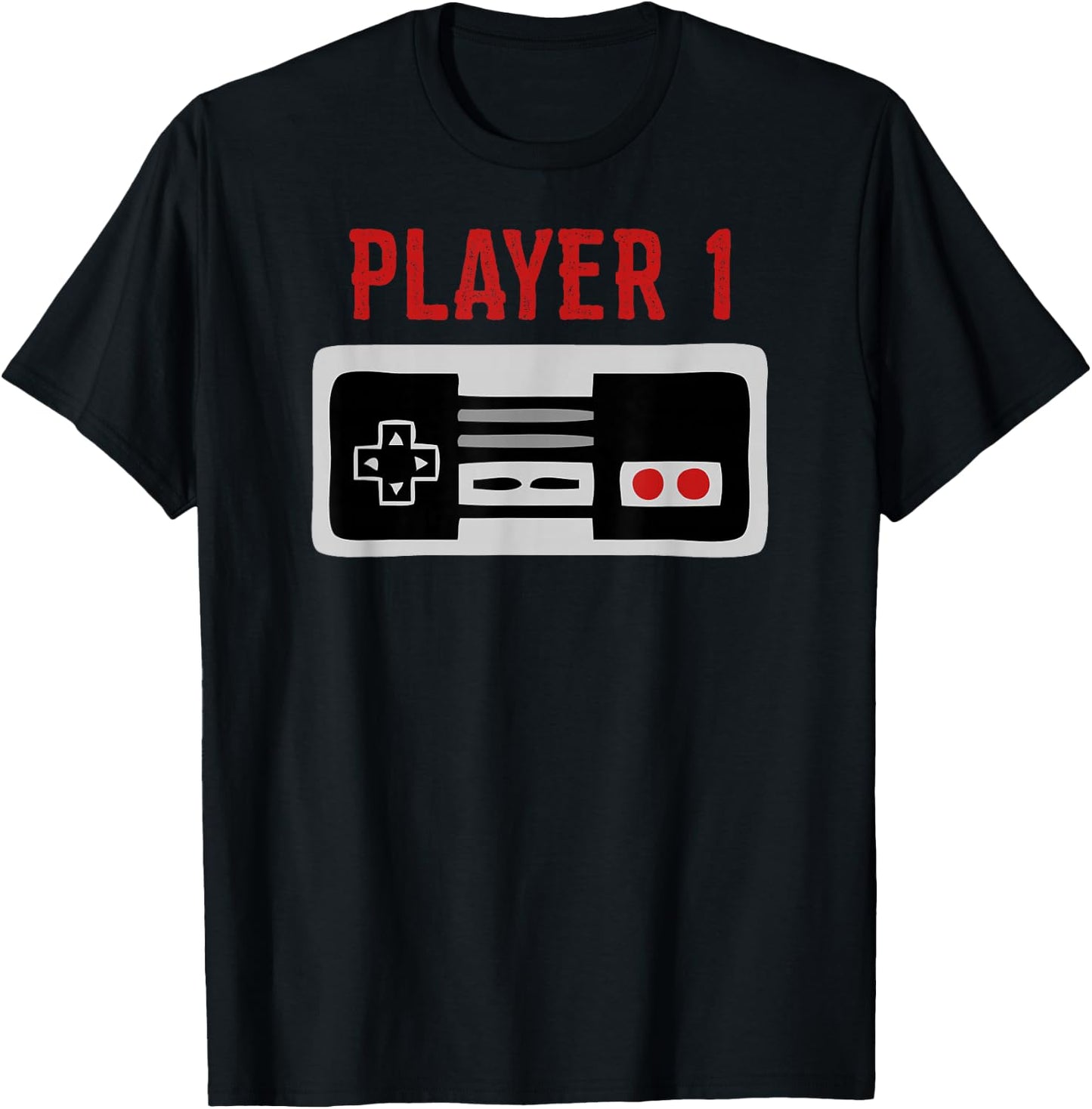 Matching Family Shirt Player 1 Video Game Shirt T-Shirt - T-Shirt | Black