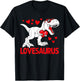 Valentines Day Lovesaurus Dinosaur Trex Love Boys Kids T-Shirt - T-Shirt | Black
