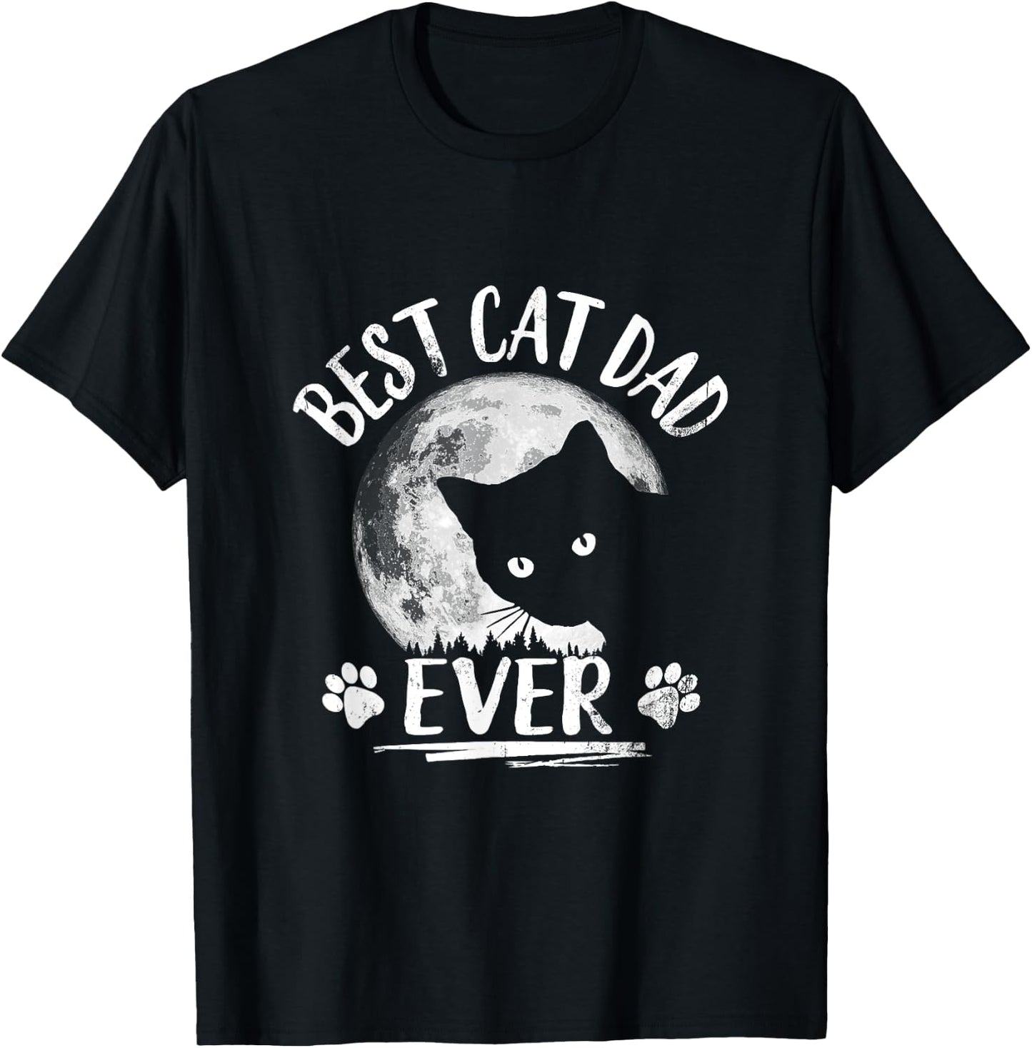 Black Cat Shirt: Best Cat Dad Ever Funny Cat Daddy Women T-Shirt - T-Shirt | Black