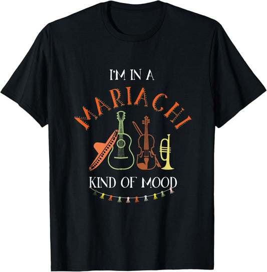 Mariachi Kind of Mood Color Mariachi Music Band T-Shirt - T-Shirt | Black