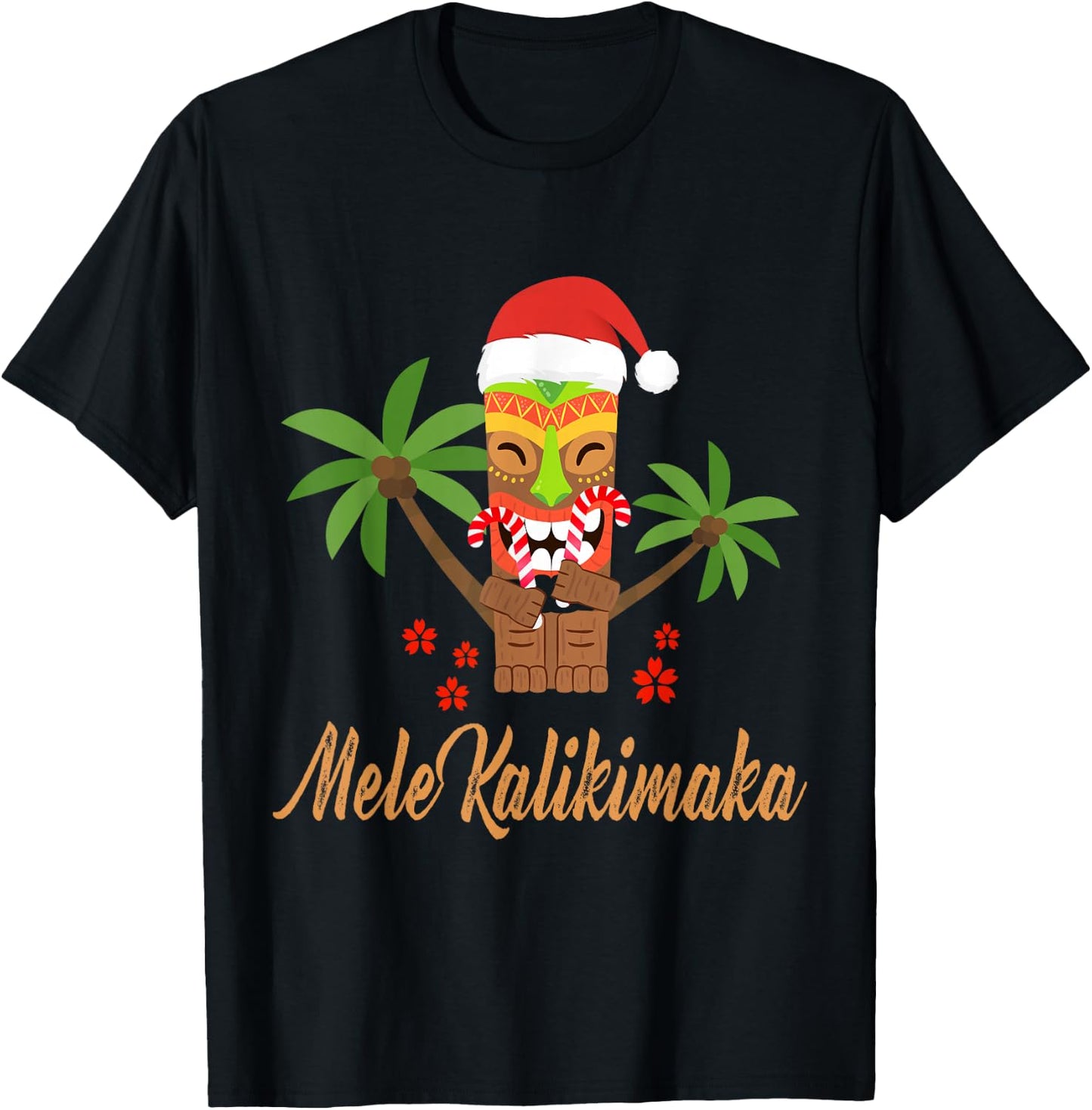 Mele Kalikimaka Merry Christmas Hawaiian Xmas Gifts T-Shirt - T-Shirt | Black
