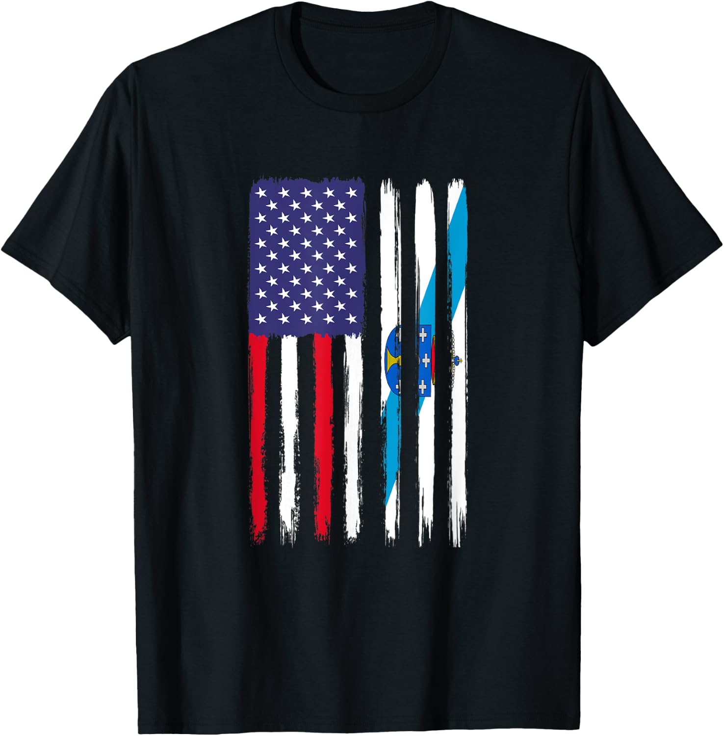 Galician Roots Half American Flag Patriotic Galician Kids Men T-Shirt - T-Shirt | Black