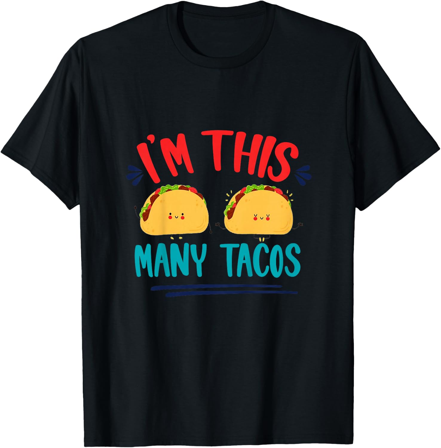 I'm This Many Tacos Mexican Fiesta 2nd Birthday Second Bday T-Shirt - T-Shirt | Black