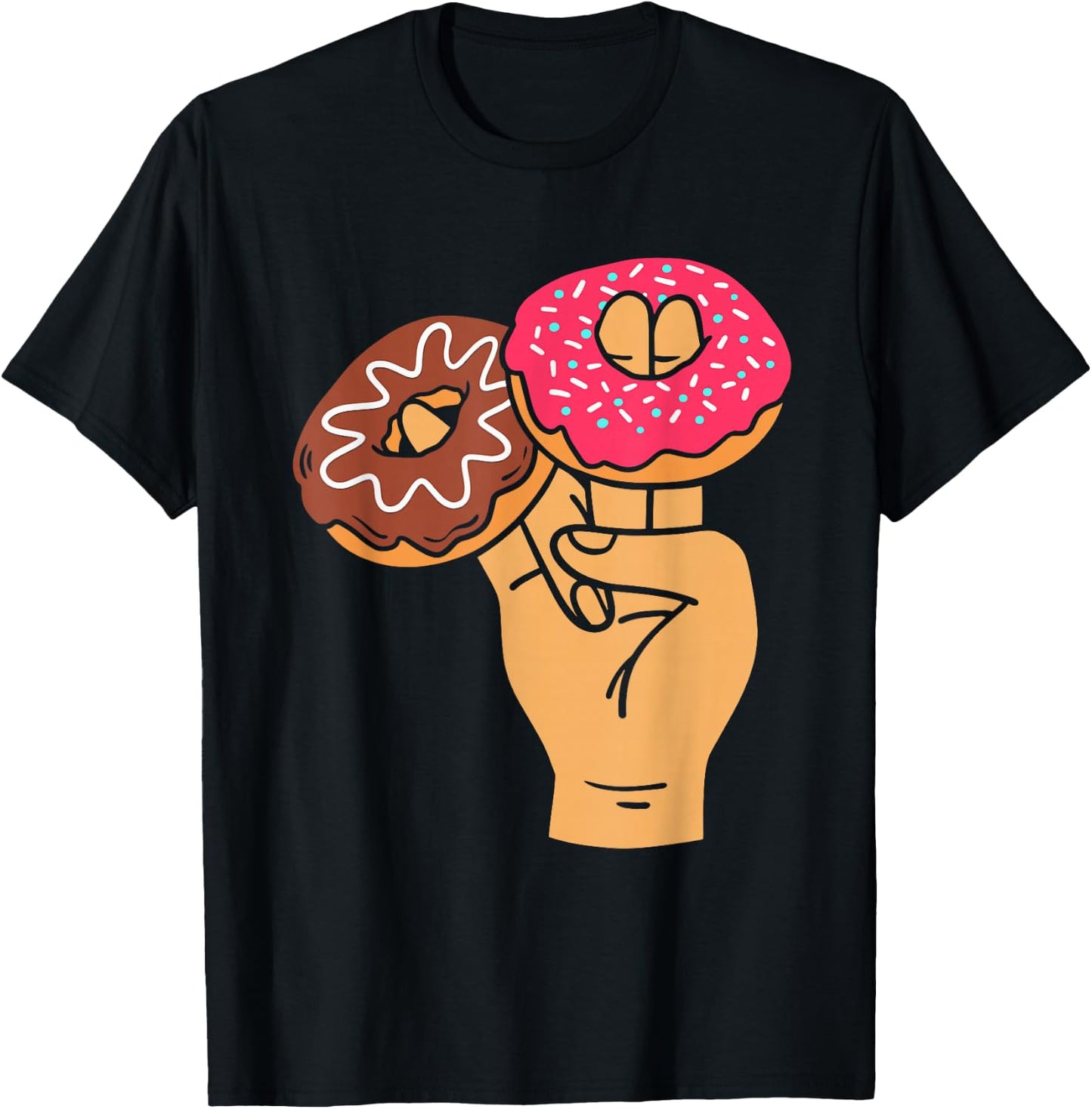 Two in The Pink One in The Stink Adult Humor Shocker Donut T-Shirt - T-Shirt | Black