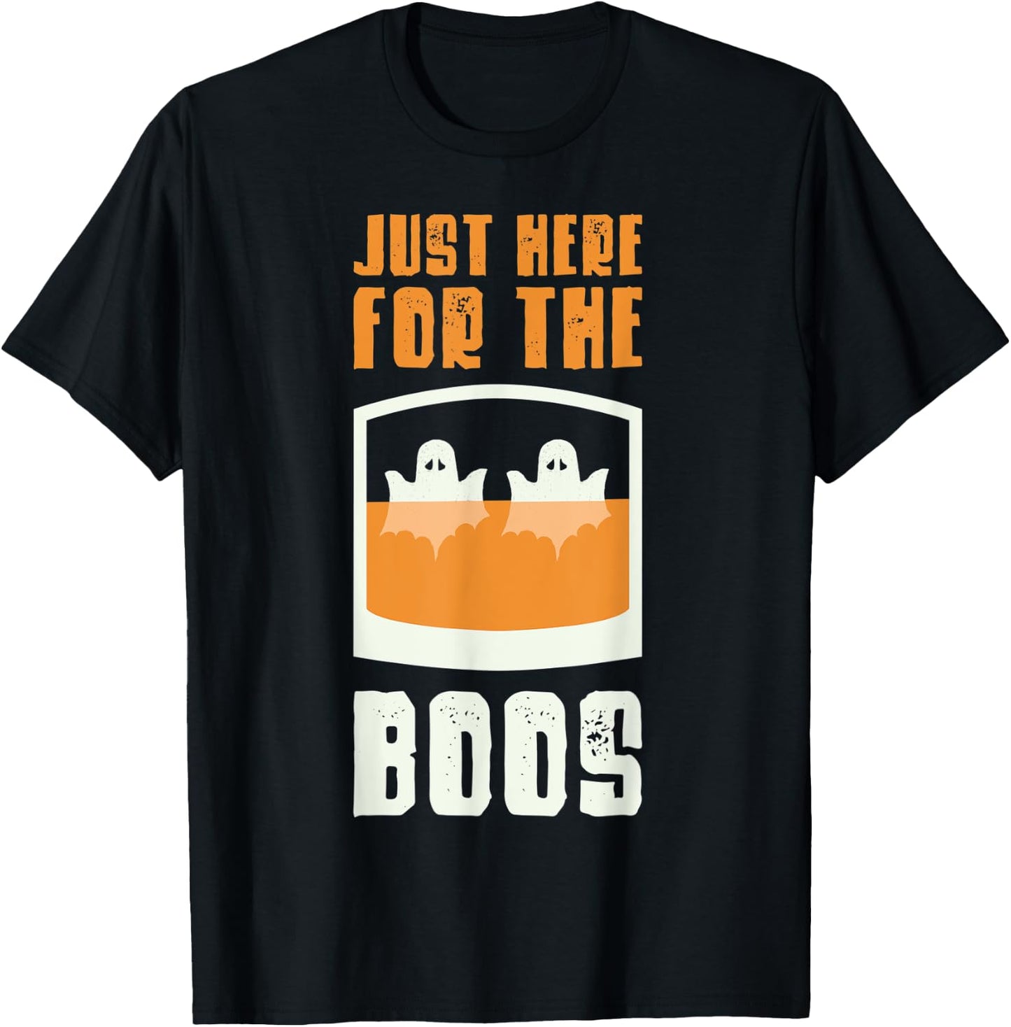 Just Here For The Boos Whiskey Bourbon Halloween Whiskey T-Shirt - T-Shirt | Black