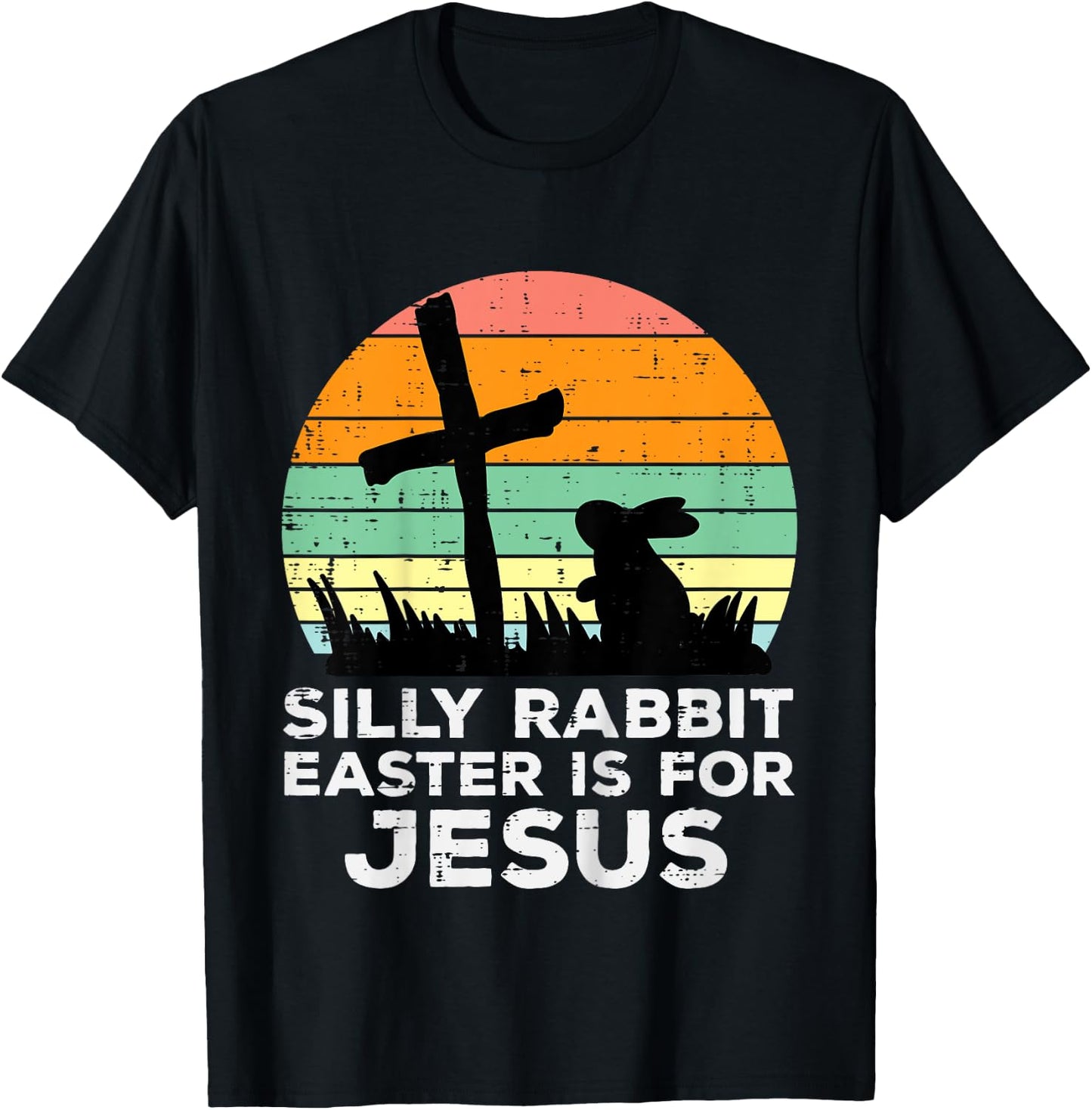 Kids Silly Rabbit Easter Is For Jesus Christians Toddler Kids T-Shirt - T-Shirt | Black