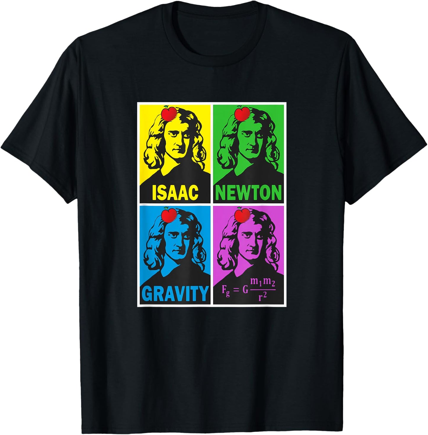 Isaac Newton Poster Style Pop Art T-Shirt - T-Shirt | Black