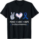 Peace Love hope child abuse awareness ribbon men women kids T-Shirt - T-Shirt | Black