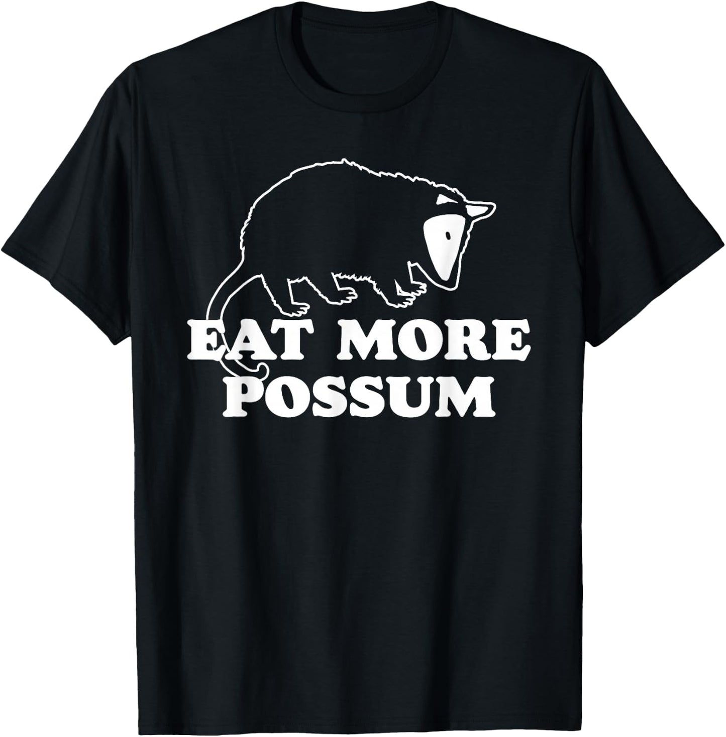 Eat More Possum! Funny Country Hillbilly Vintage Animal 80s T-Shirt - T-Shirt | Black