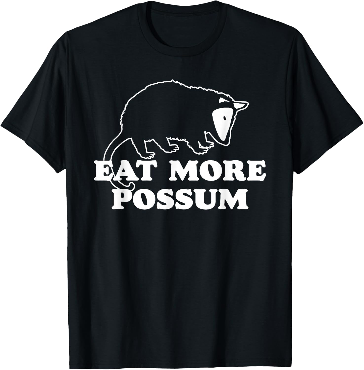 Eat More Possum! Funny Country Hillbilly Vintage Animal 80s T-Shirt - T-Shirt | Black