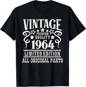 Vintage 1964 Birthday Gift - Born in 64 - Born in 1964 T-Shirt - T-Shirt | Black