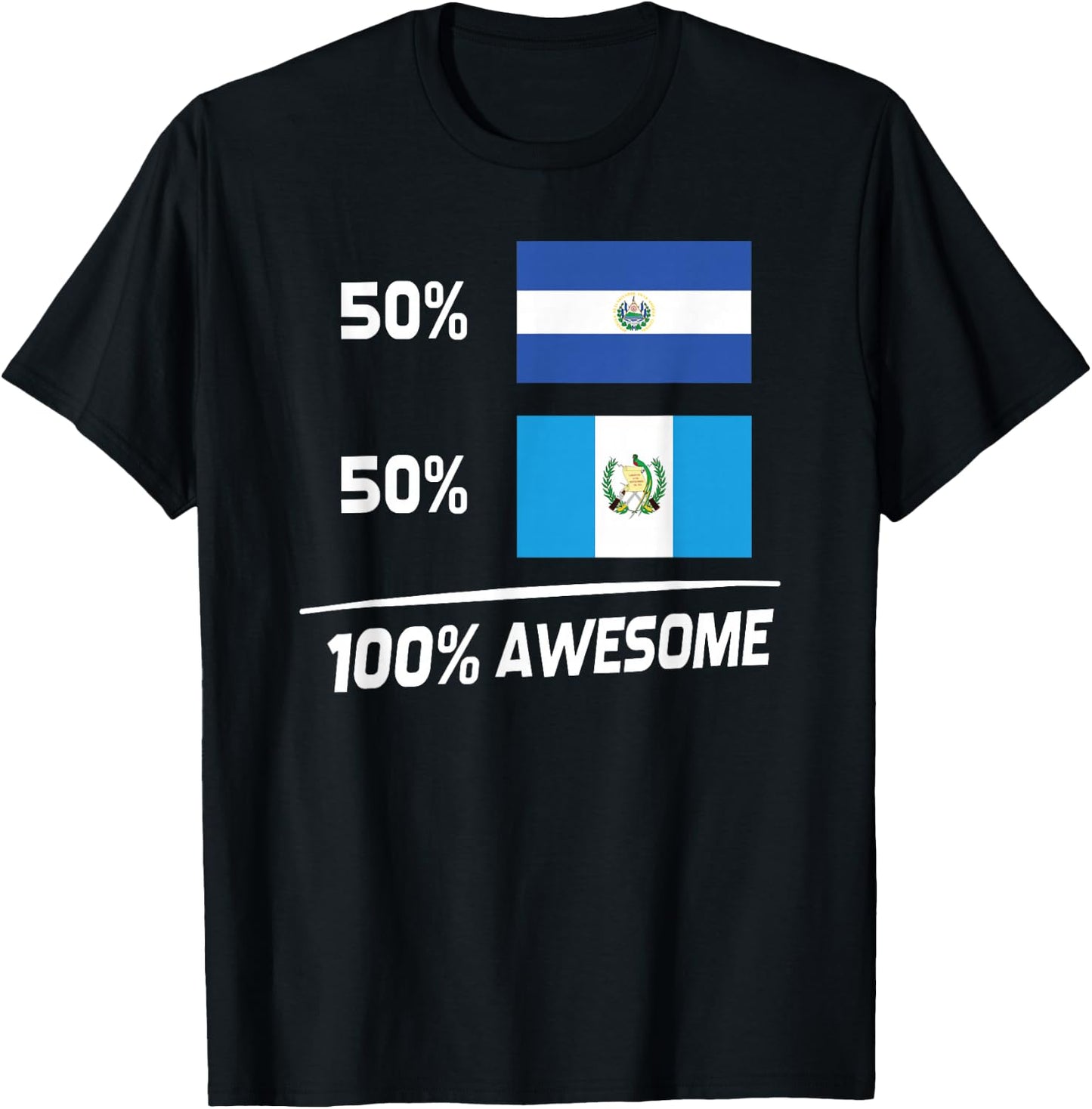 Half Salvadorian Half Guatemalan El Salvador Guatemala Flag T-Shirt - T-Shirt | Black