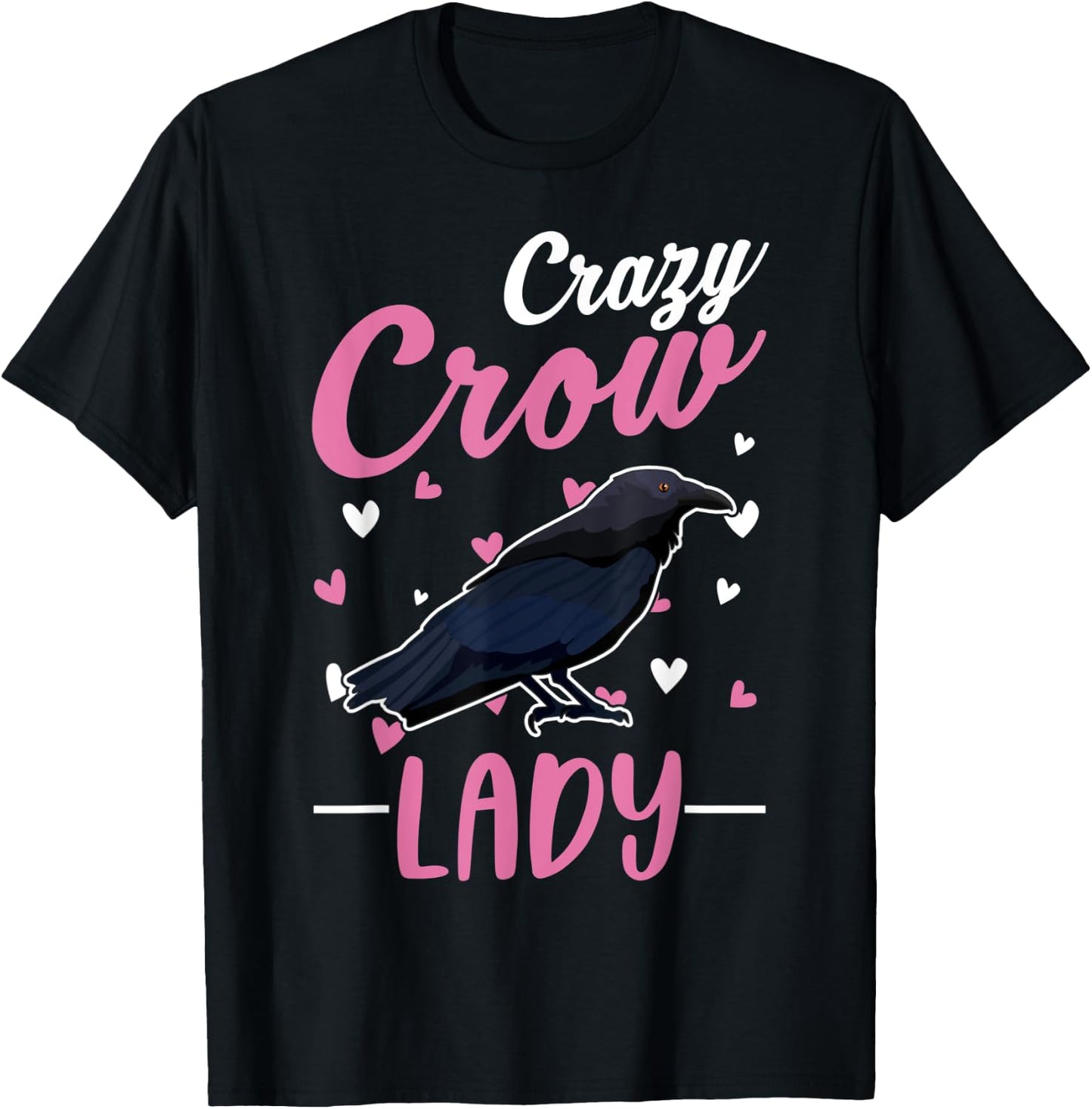 Crazy Crow lady Raven Girl T-Shirt - T-Shirt | Black
