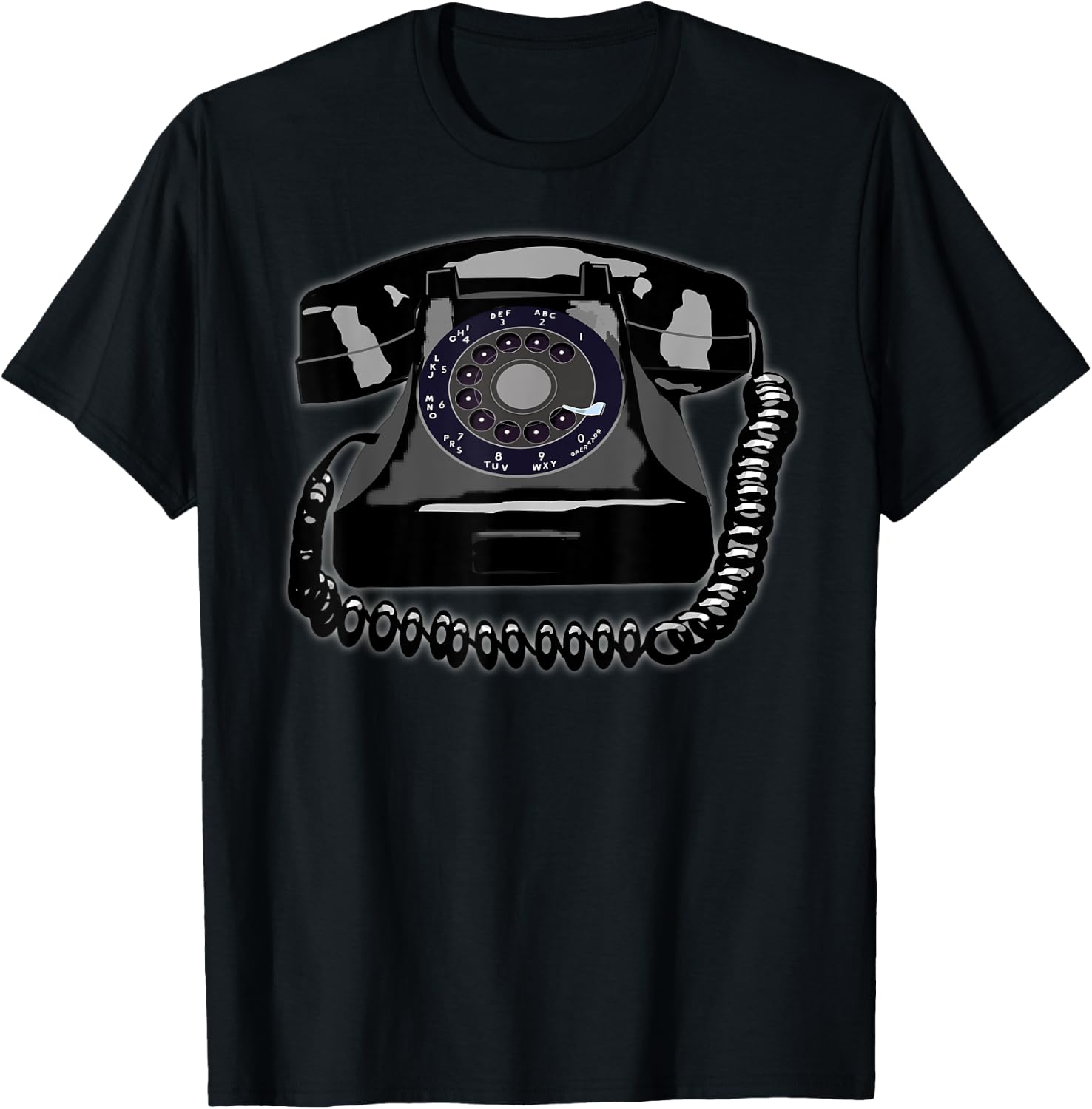 Rotary Phone Classic Vintage Telecommunications T-Shirt - T-Shirt | Black