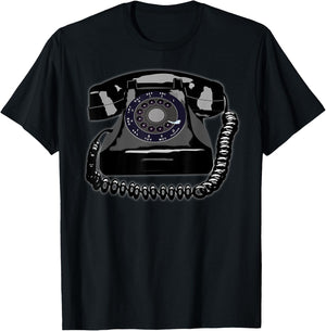 Rotary Phone Classic Vintage Telecommunications T-Shirt - T-Shirt | Black