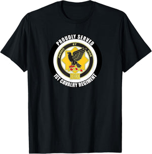 Proudly Served 1st Cavalry Regiment Military Army Veteran T-Shirt - T-Shirt | Black
