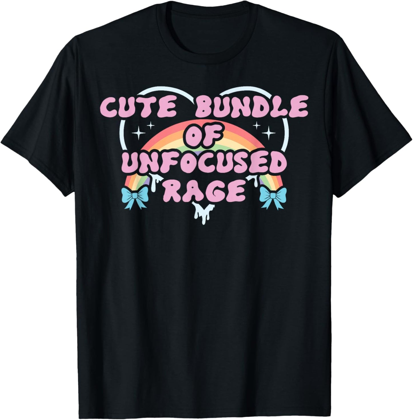 Cute Bundle of Unfocused Rage Funny Pastel Goth Gift Rainbow T-Shirt - T-Shirt | Black
