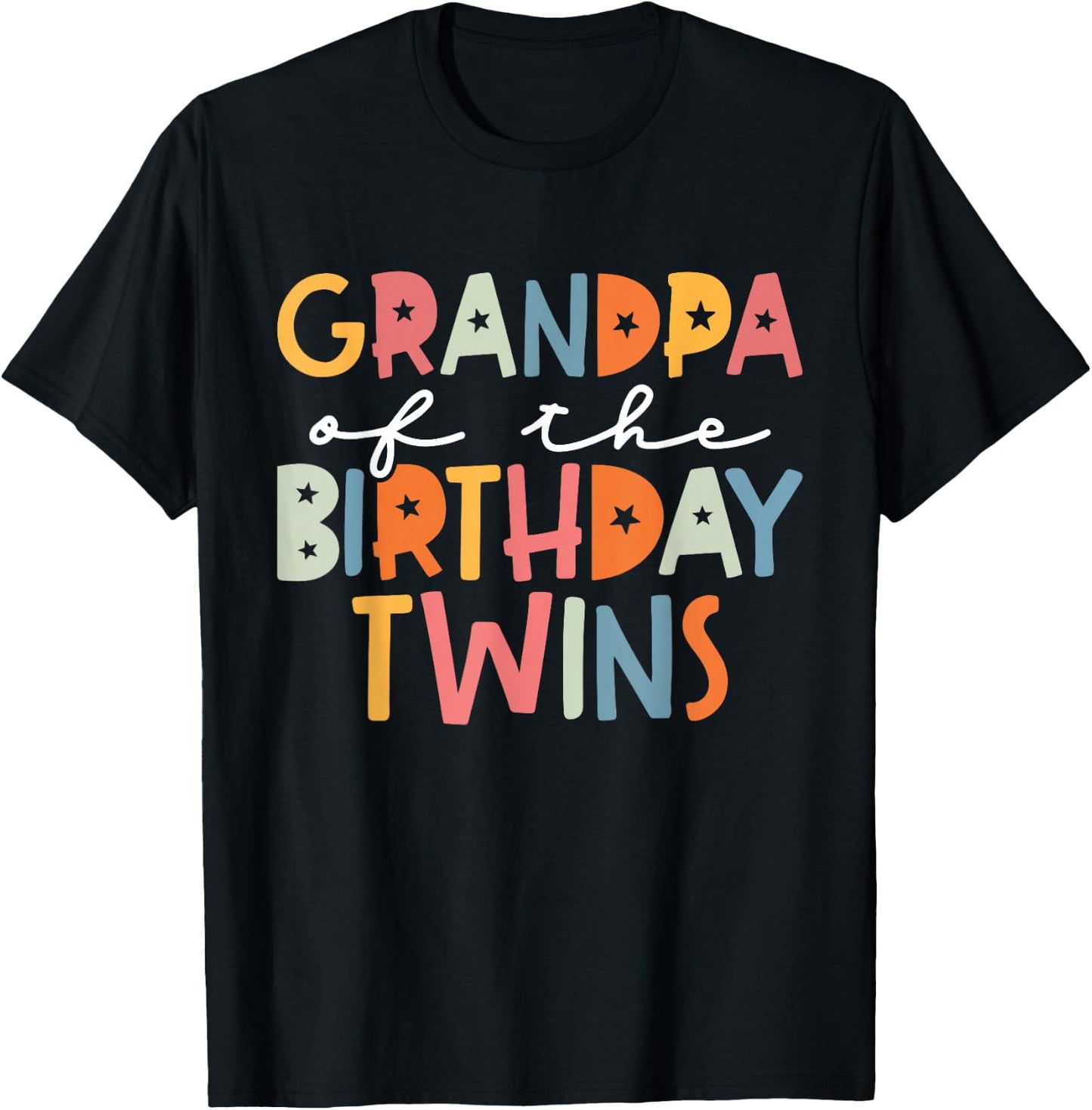 Grandpa Of The Birthday Twins Kids Great Grandpa Of Twins T-Shirt - T-Shirt | Black