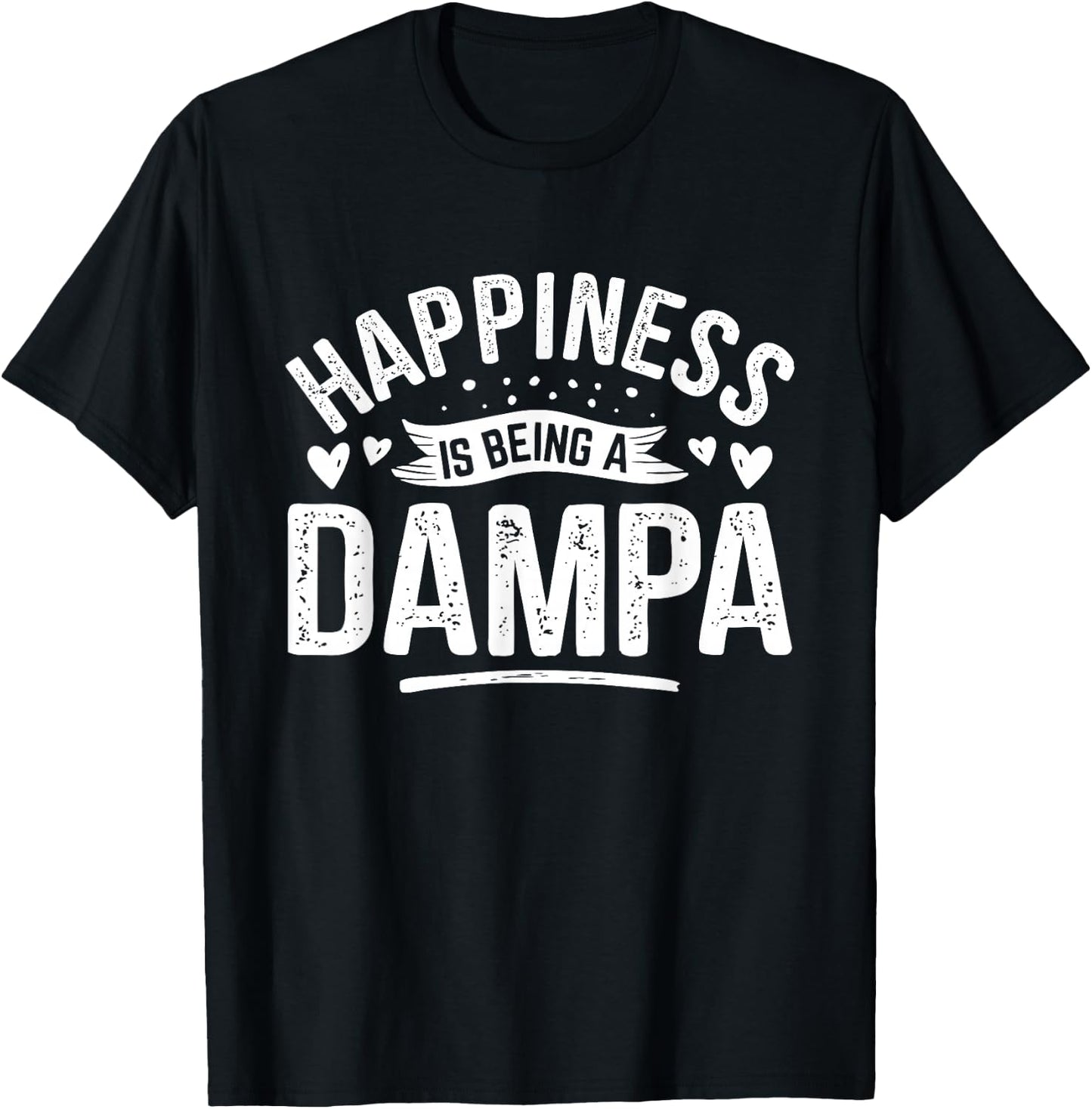 Happiness Is Being A Grandpa Great DAMPA POPO T-Shirt - T-Shirt | Black