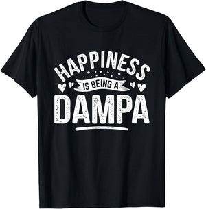 Happiness Is Being A Grandpa Great DAMPA POPO T-Shirt - T-Shirt | Black