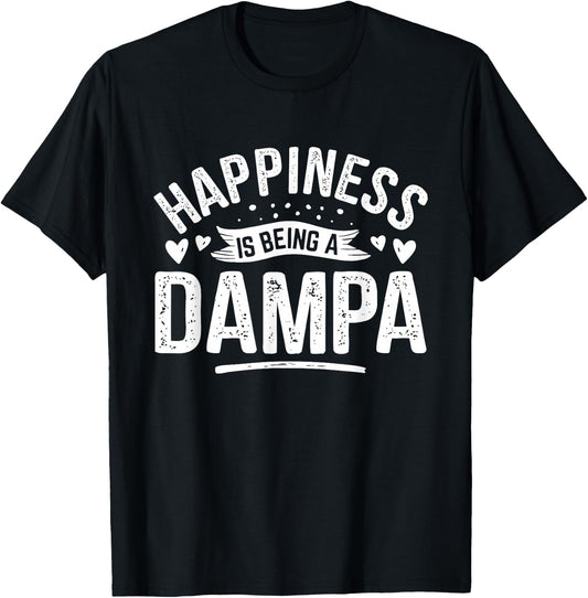 Happiness Is Being A Grandpa Great DAMPA POPO T-Shirt - T-Shirt | Black