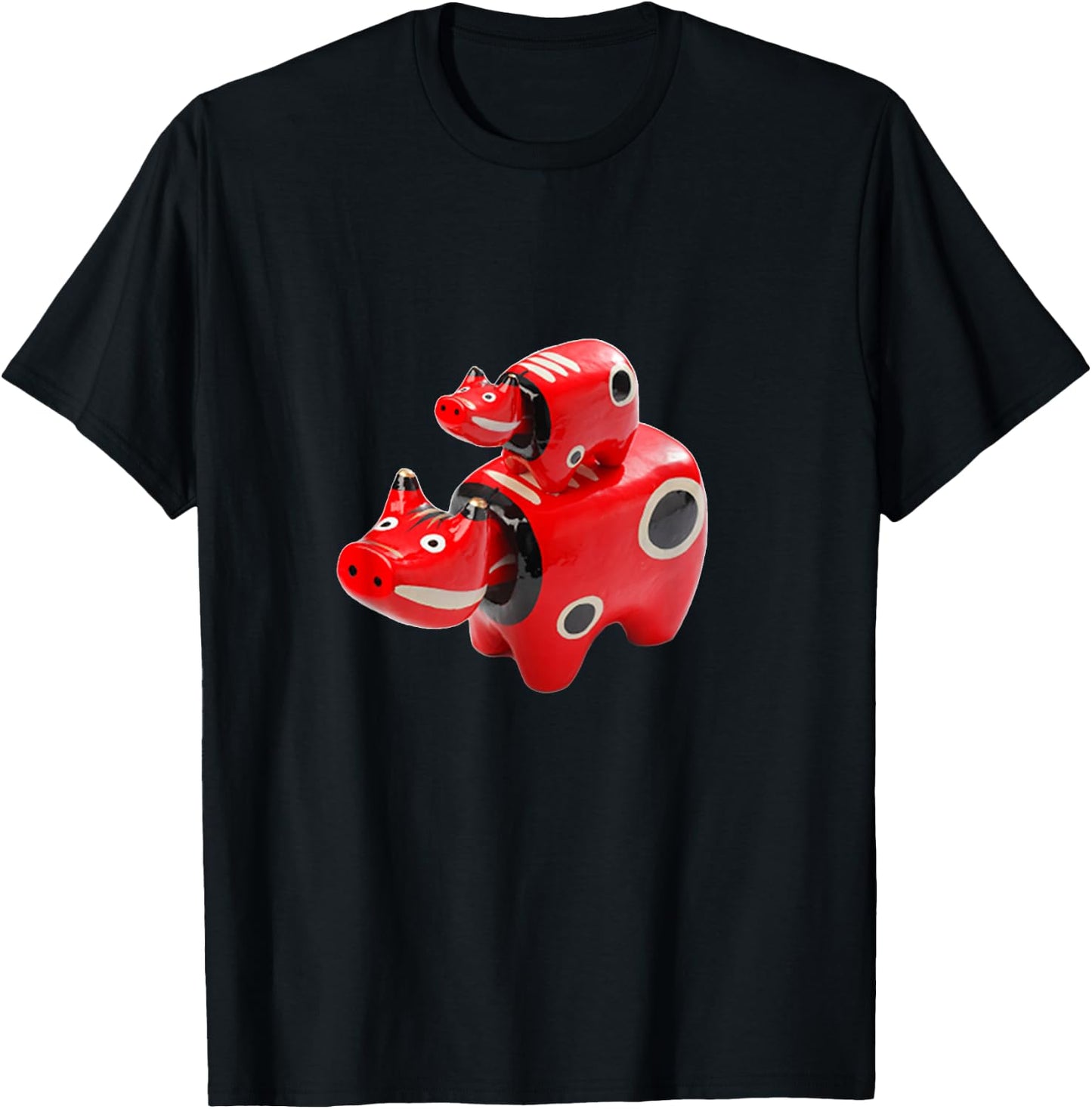 Akabeko Funny , Cattle, Cattle, Fukushima Prefecture, Aizu, Men's, Interesting Goods, Interesting Clothes, Present, Japanese Specialty T-Shirt - T-Shirt | Black