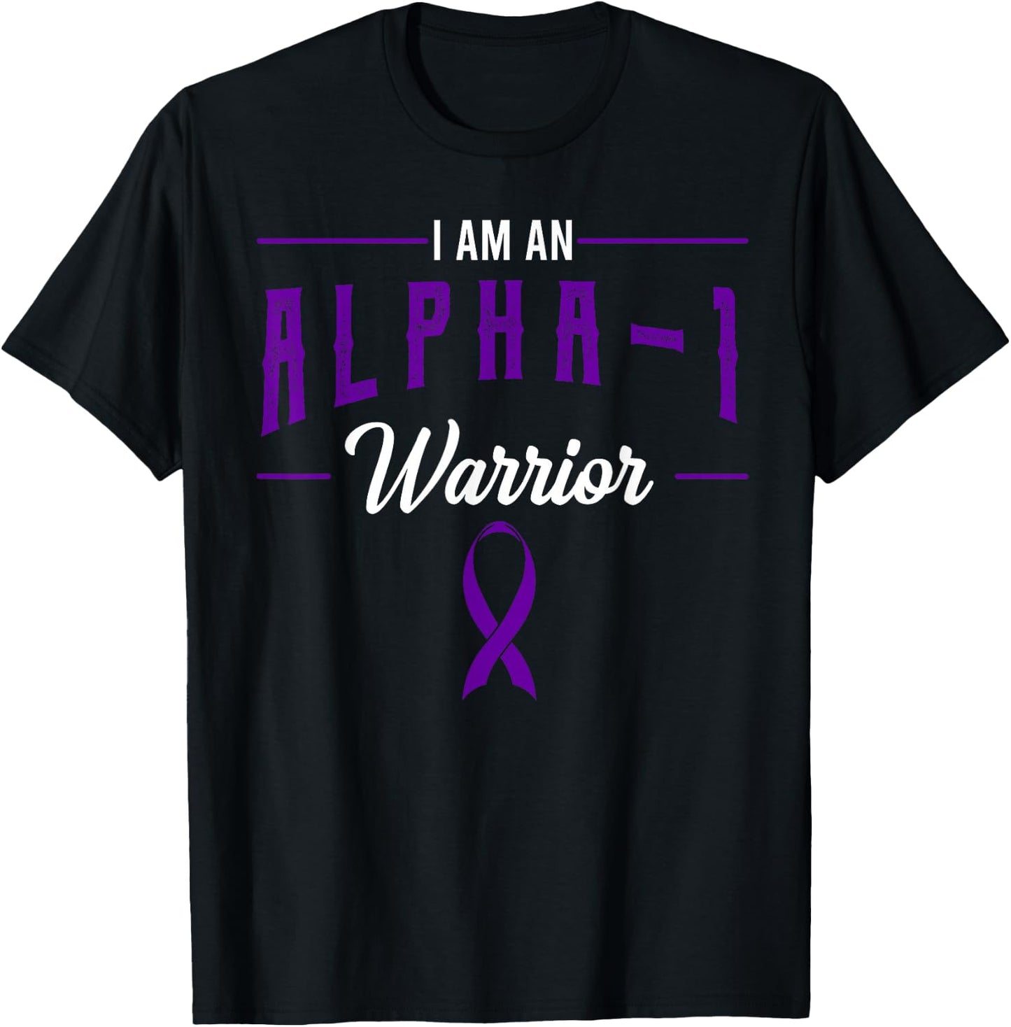 Alpha-1 Antitrypsin Deficiency Awareness Ribbon Warrior T-Shirt - T-Shirt | Black