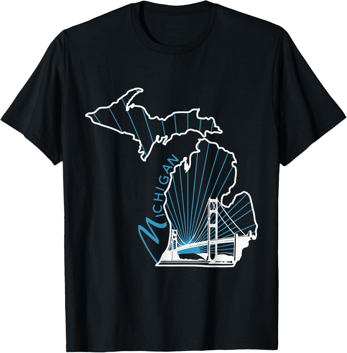Michigan Map Vintage T-Shirt - T-Shirt | Black