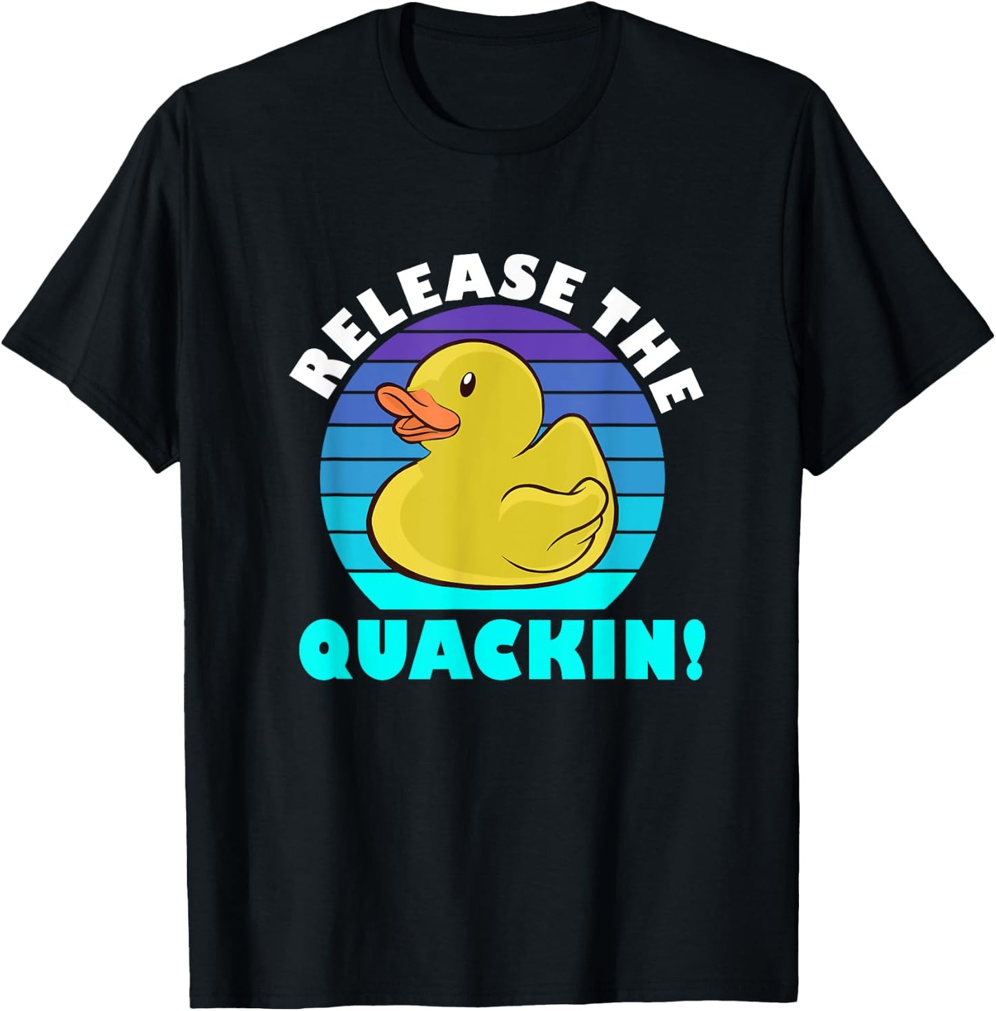 Release the Quacking! Funny Yellow Rubber Ducks Design T-Shirt - T-Shirt | Black