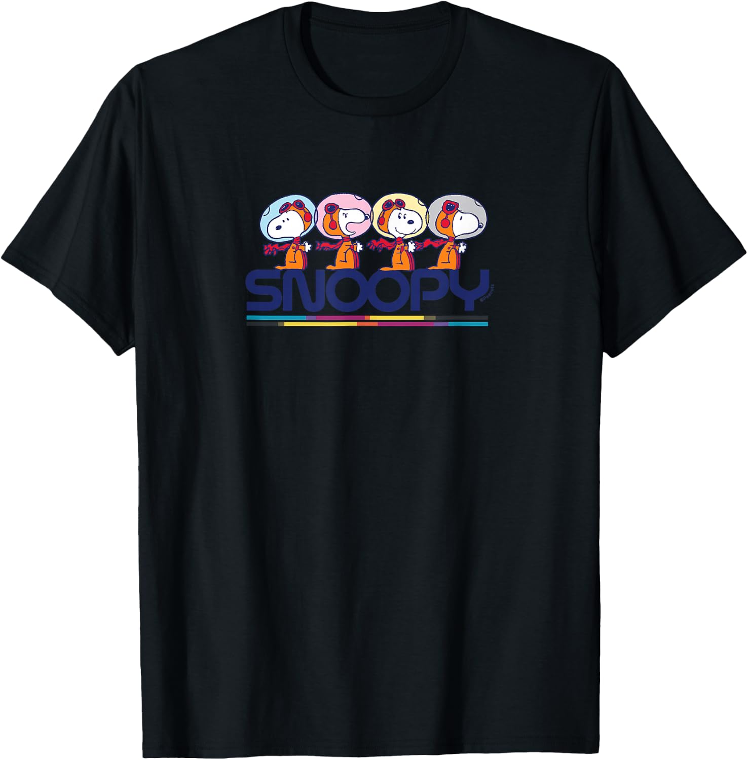 Peanuts - Snoopy Beagle in Space Astronaut Outfit T-Shirt - T-Shirt | Black