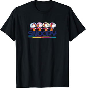 Peanuts - Snoopy Beagle in Space Astronaut Outfit T-Shirt - T-Shirt | Black