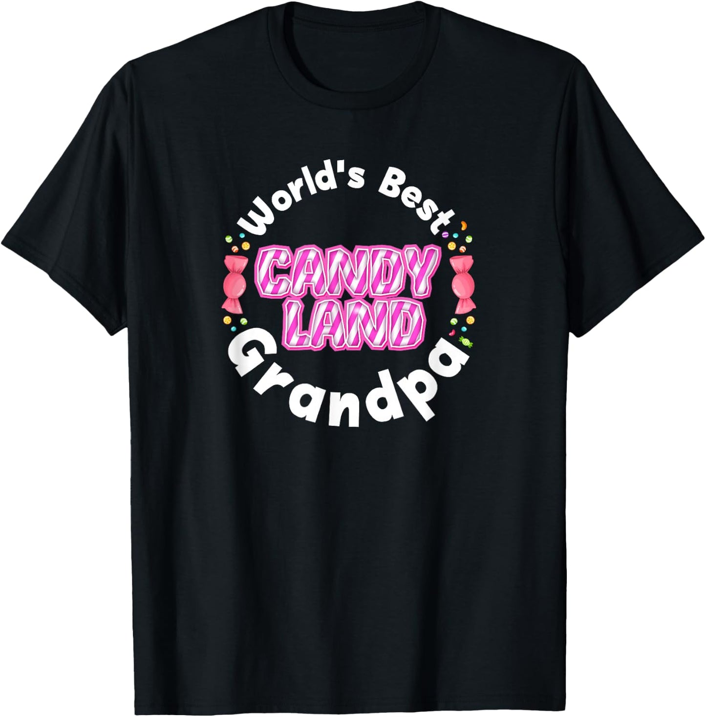 Candy Land Worlds Best Grandpa T-Shirt - T-Shirt | Black