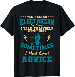 Electrician Electricity Lineman Wiring Electrical Engineer Small T-Shirt - T-Shirt | Black