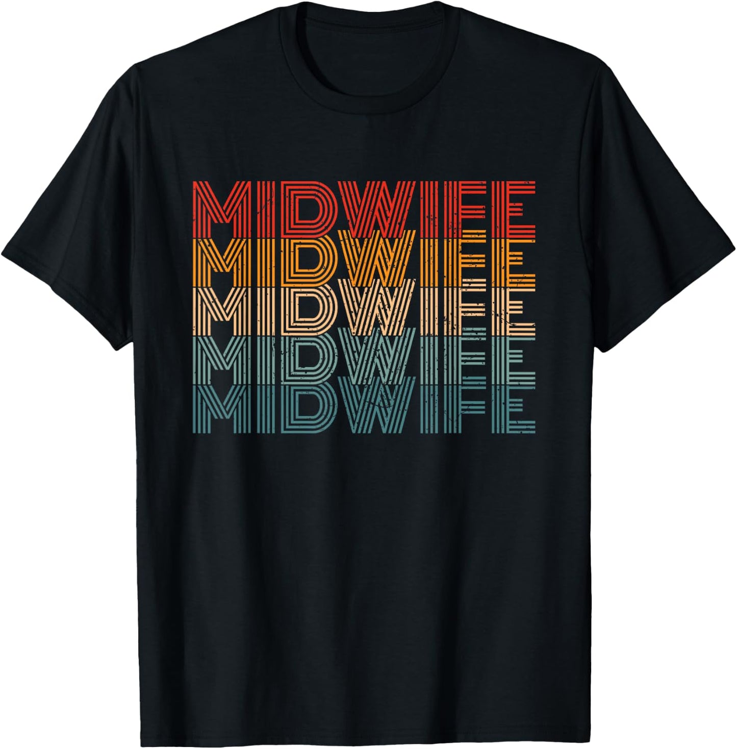 Retro Doula Birthing Support Women Baby Catcher Midwife T-Shirt - T-Shirt | Black