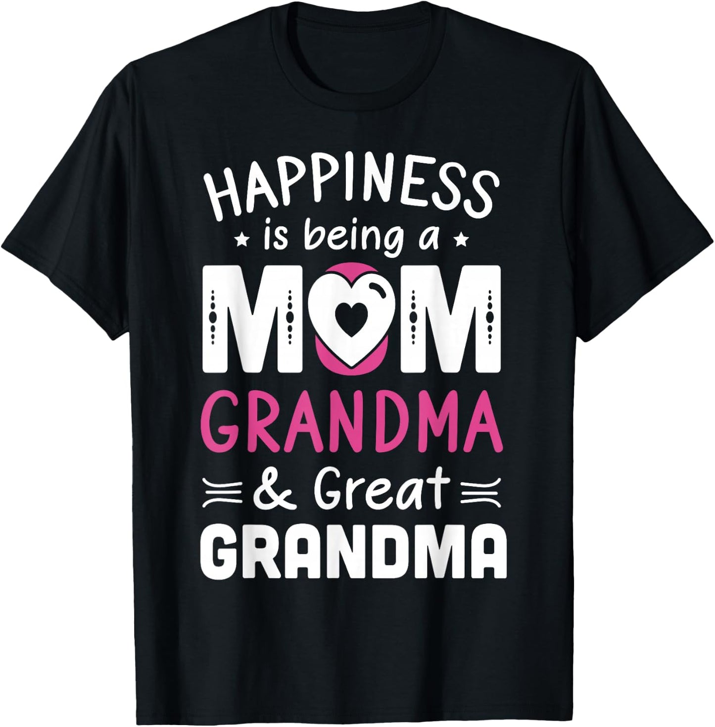 Mom Grandma & Great Grandma Mother's Day New Great Grandma T-Shirt - T-Shirt | Black