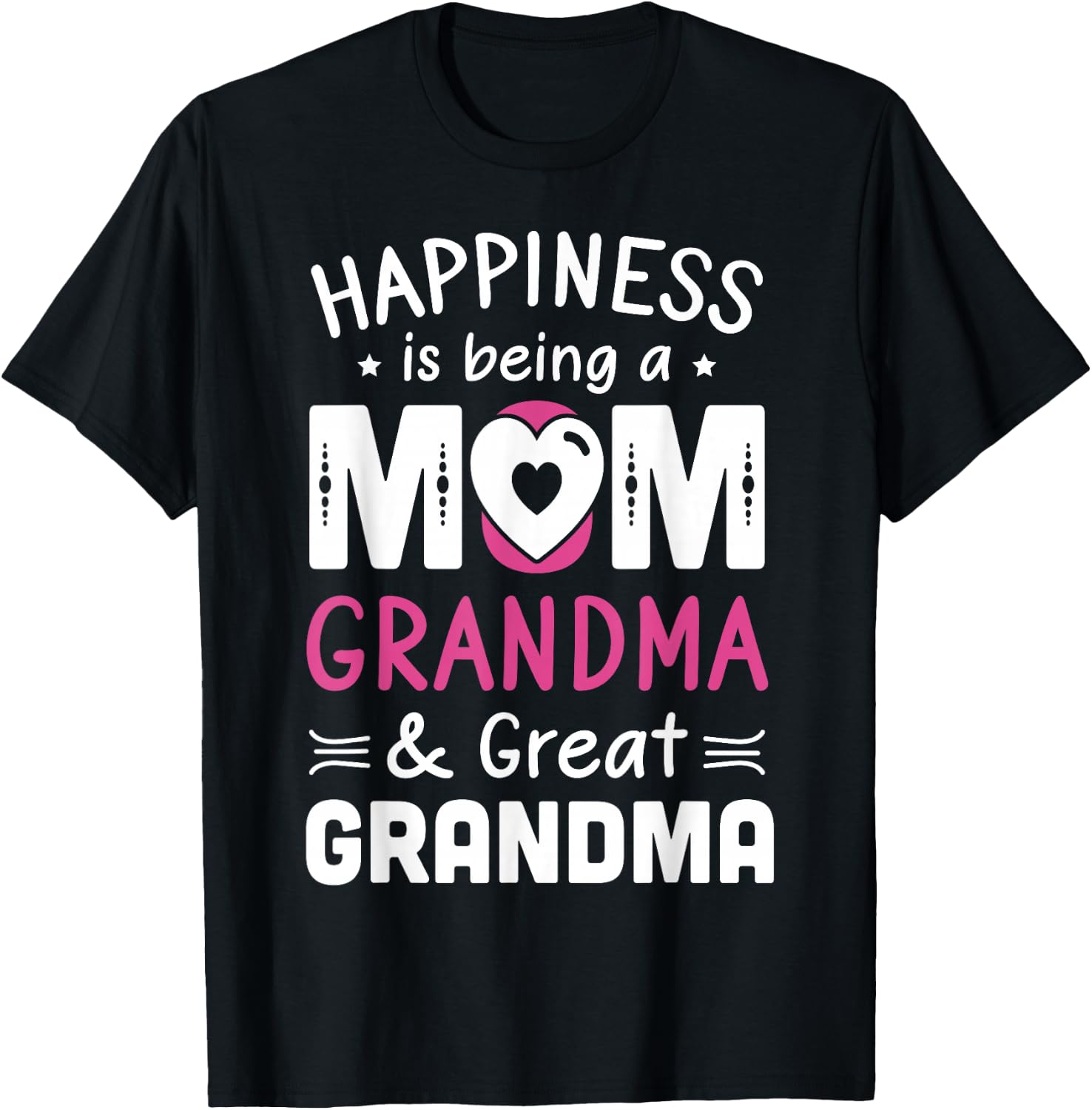 Mom Grandma & Great Grandma Mother's Day New Great Grandma T-Shirt - T-Shirt | Black