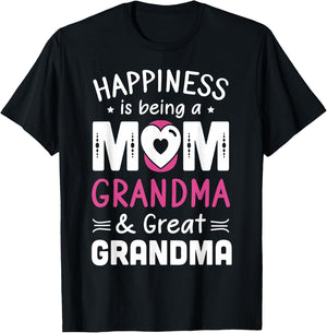 Mom Grandma & Great Grandma Mother's Day New Great Grandma T-Shirt - T-Shirt | Black