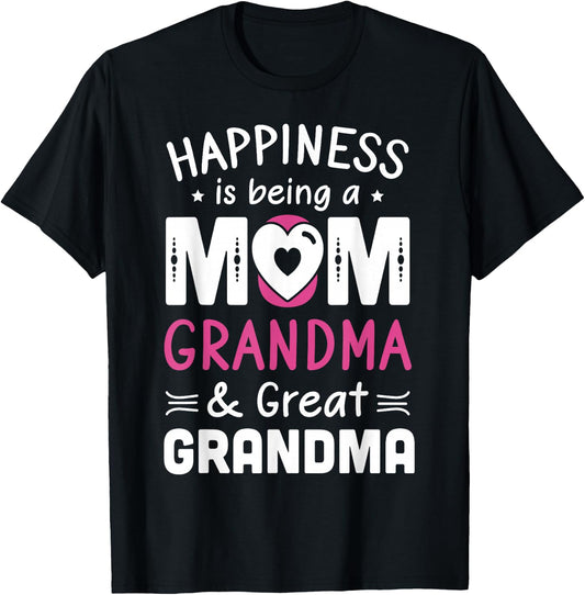 Mom Grandma & Great Grandma Mother's Day New Great Grandma T-Shirt - T-Shirt | Black