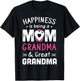 Mom Grandma & Great Grandma Mother's Day New Great Grandma T-Shirt - T-Shirt | Black