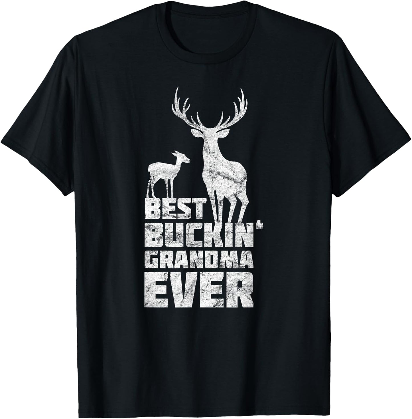 Best Buckin Grandma Shirt Deer Buck Hunting Gift T-Shirt - T-Shirt | Black