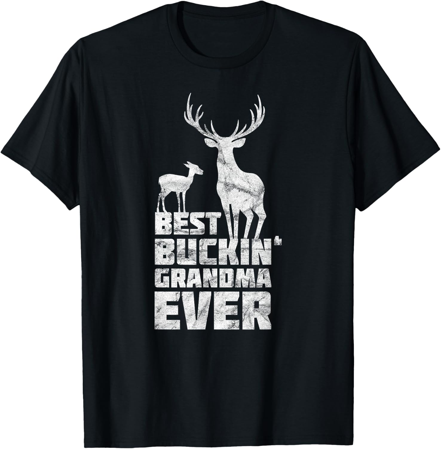 Best Buckin Grandma Shirt Deer Buck Hunting Gift T-Shirt - T-Shirt | Black