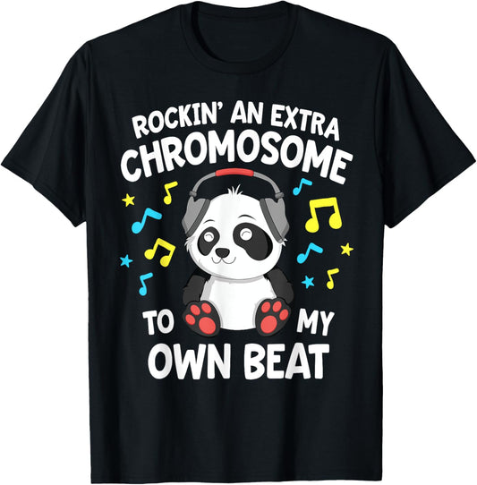 Down Syndrome Shirts Kids T21 Rockin' An Extra Chromosome T-Shirt - T-Shirt | Black