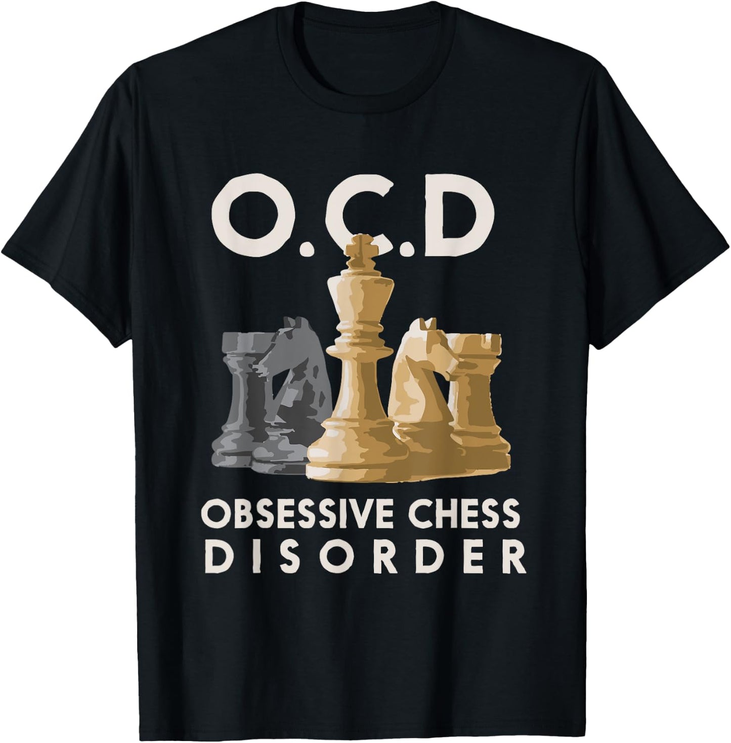 Cute Funny OCD Obsessive Chess Disorder Gift T-Shirt - T-Shirt | Black