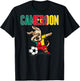Dabbing Dog Cameroon Soccer Lovers Jersey Cameroonian Flag Men Women Kids T-Shirt - T-Shirt | Black